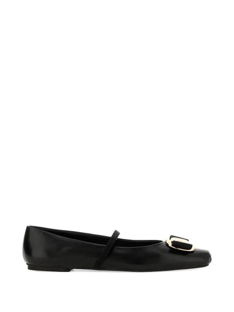 Ferragamo New Vara ribbon-strap ballet flats - Black - zdjęcie produktu nr 1