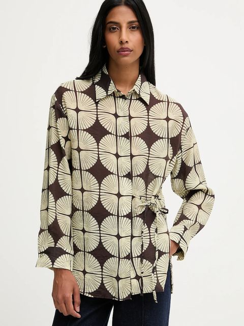 Answear.LAB koszula damska kolor zielony relaxed z kołnierzykiem klasycznym - zdjęcie produktu nr 2