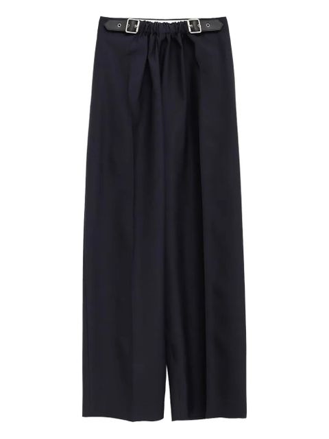 LOEWE pleated leather-belt trousers - Blue - zdjęcie produktu nr 1