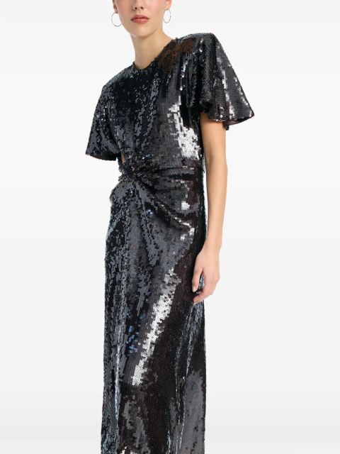 ROTATE BIRGER CHRISTENSEN sequin-embellishment midi dress - Brown