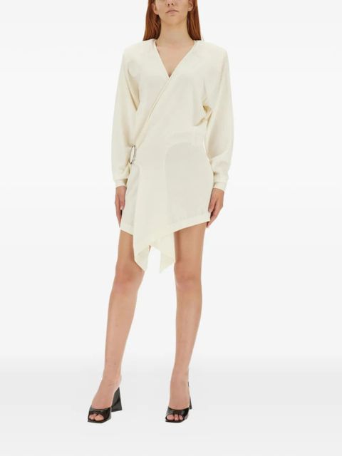 The Attico Hurely wrap V-neck mini dress - Neutrals - zdjęcie produktu nr 2