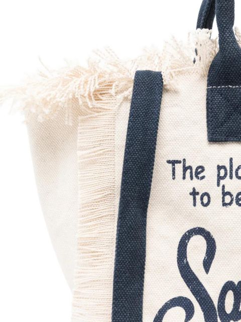 MC2 Saint Barth Colette fringed handle tote bag - Neutrals