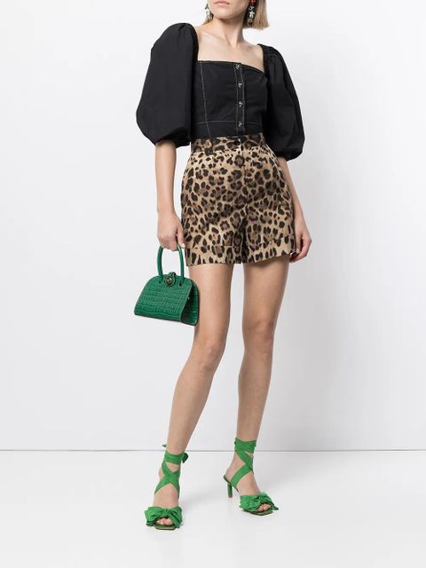 Dolce & Gabbana leopard-print tailored shorts - Brown
