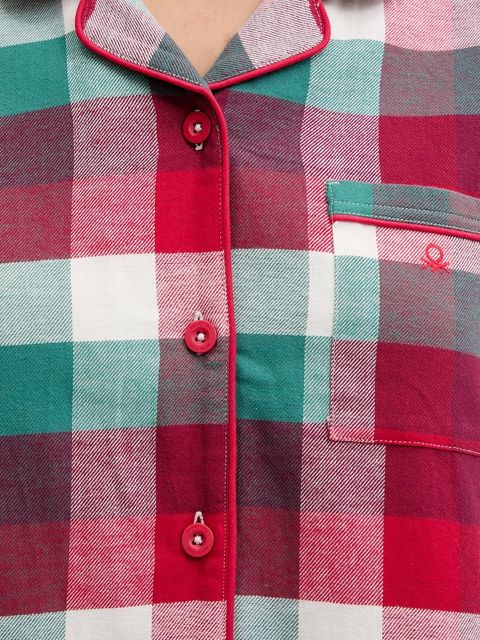 United Colors of Benetton piżama bawełniana damska kolor bordowy bawełniana 40EP3P00W