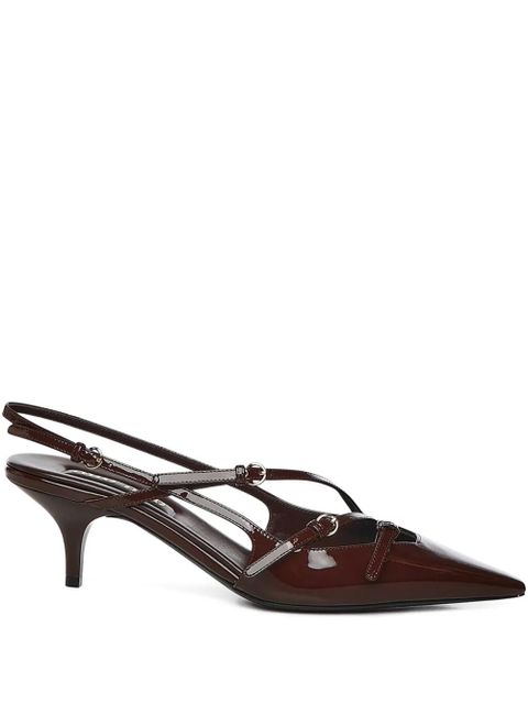 Miu Miu slingback leather pumps - Brown - zdjęcie produktu nr 1