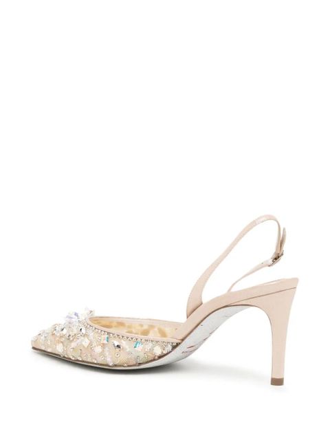 René Caovilla Chandelier 70mm leather pumps - Gold