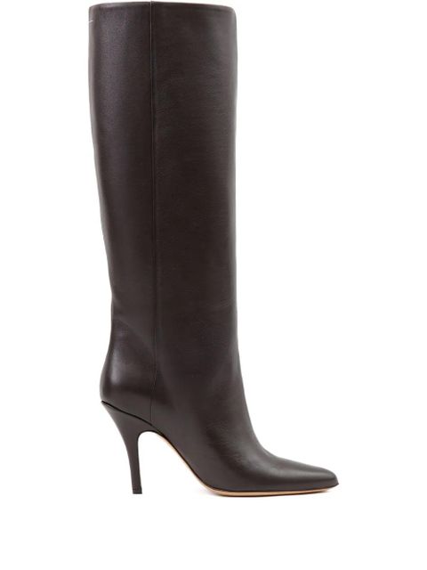 MM6 Maison Margiela knee-high heeled boots - Brown - zdjęcie produktu nr 1