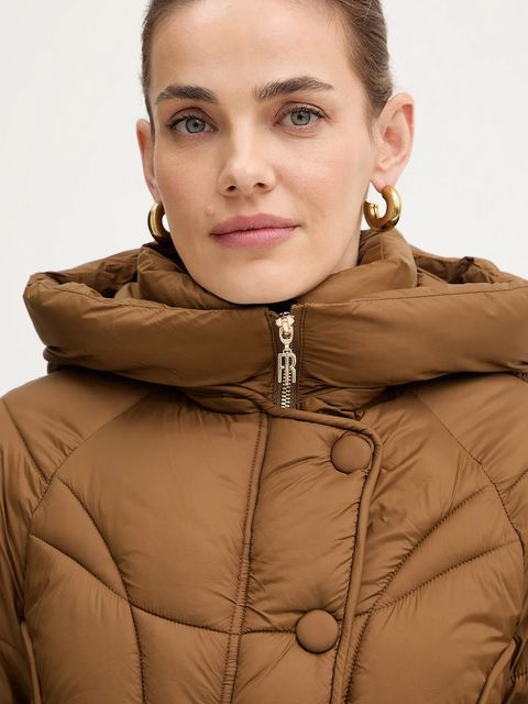 Fracomina kurtka kolor brązowy zimowa oversize FJ25WC3002O42301 - zdjęcie produktu nr 2