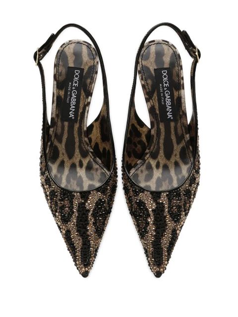 Dolce & Gabbana 60mm leopard-print slingback pumps - Brown