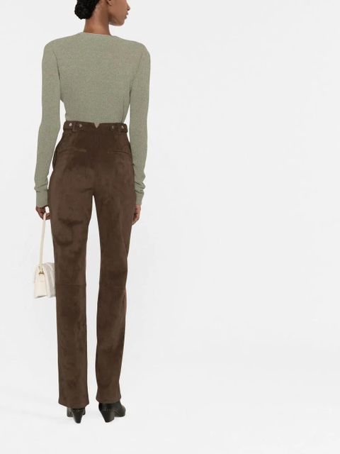 Nanushka faux-suede straight-leg trousers - Brown - zdjęcie produktu nr 2