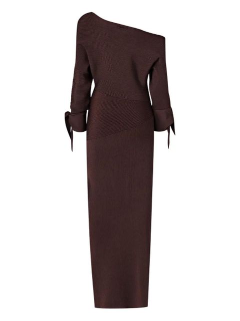 PINKO ribbed one-shoulder dress - Brown - zdjęcie produktu nr 2