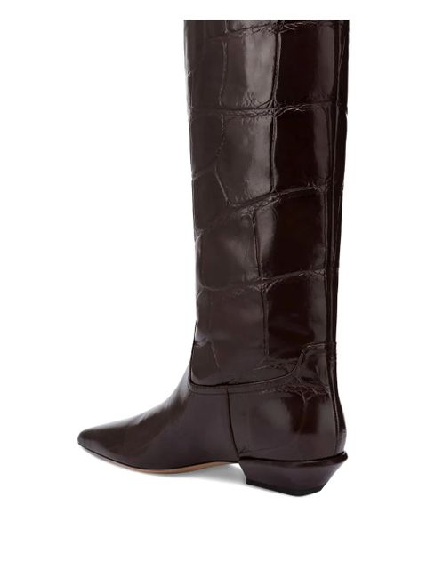 Paris Texas croco-embossed leather boots - Brown - zdjęcie produktu nr 2