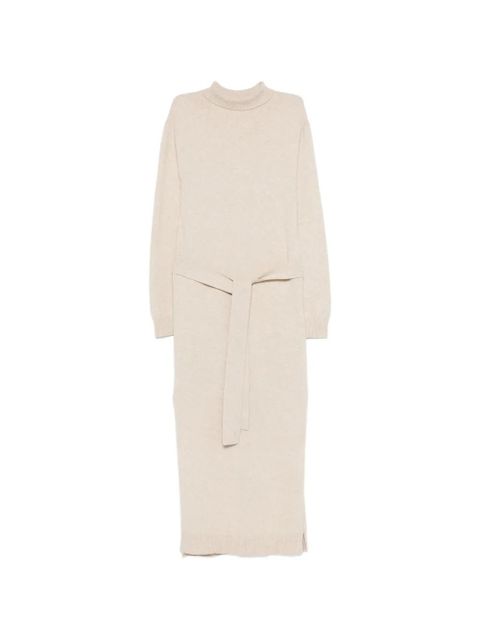 Nanushka turtleneck tie knitted midi dress - Neutrals - zdjęcie produktu nr 1