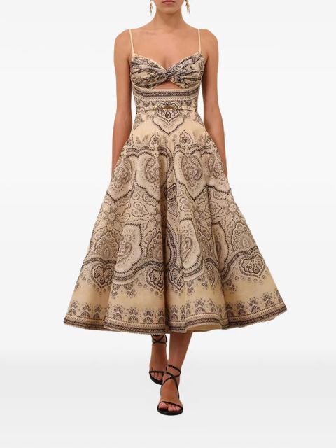 ZIMMERMANN Luna twist printed midi dress - Neutrals - zdjęcie produktu nr 2