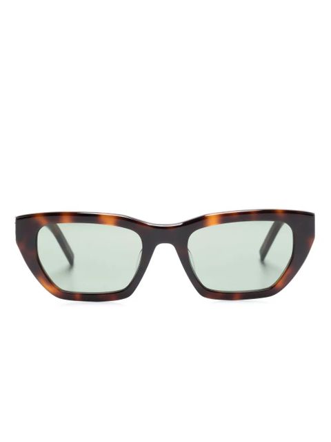 Saint Laurent Eyewear logo-plaque cat-eye sunglasses - Brown - zdjęcie produktu nr 1