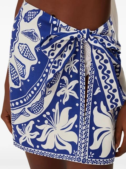 FARM Rio Ocean scarf mini skirt - Blue