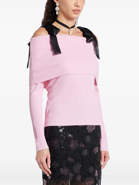 ROTATE BIRGER CHRISTENSEN off-shoulder strap sweater - Pink