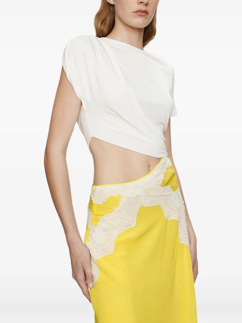 Christopher Esber Verve twisted lace tee dress - Yellow