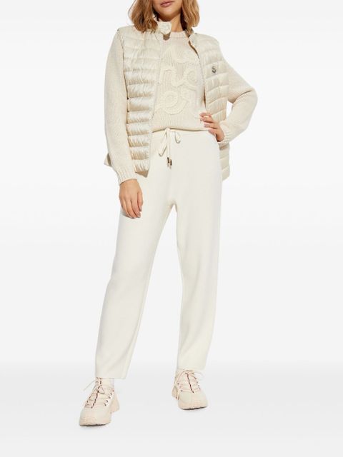 Moncler logo-embroidered cotton sweatshirt - White