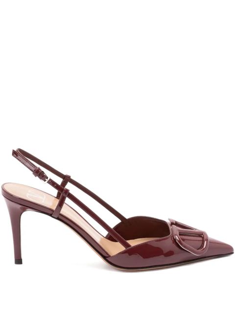 Valentino Garavani 80mm VLogo Signature slingback pumps - Brown - zdjęcie produktu nr 1