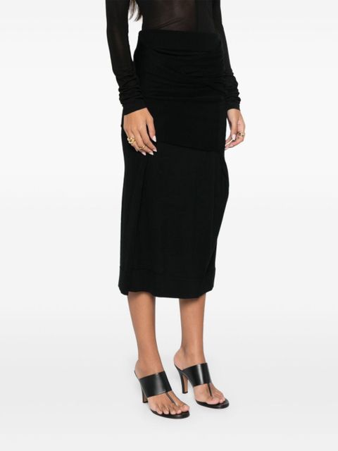 TOTEME draped midi skirt - Black