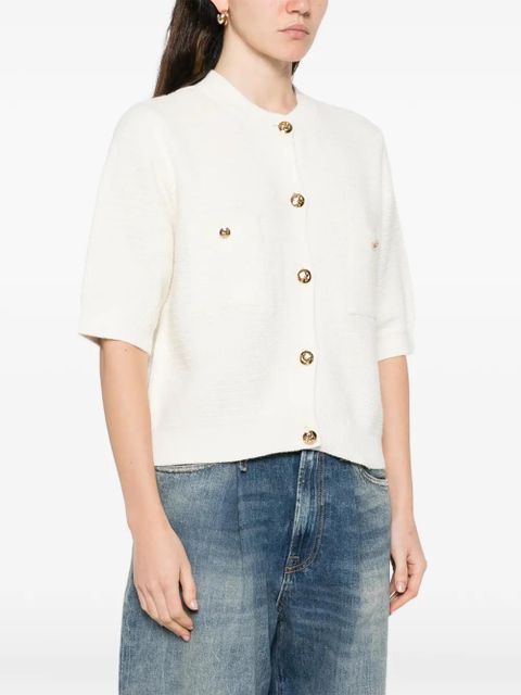 ANINE BING christa short-sleeve cardigan - Neutrals
