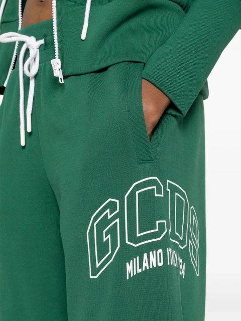 GCDS logo-print drawstring track pants - Green