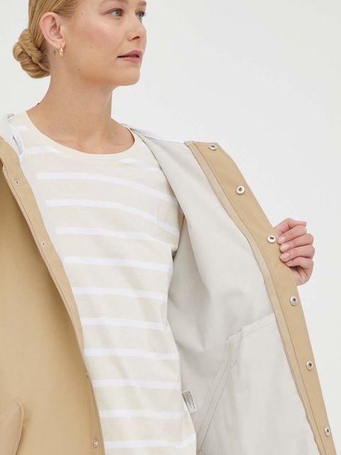 Rains kurtka przeciwdeszczowa 18010 Fishtail Jacket kolor beżowy przejściowa 18010.24-24Sand