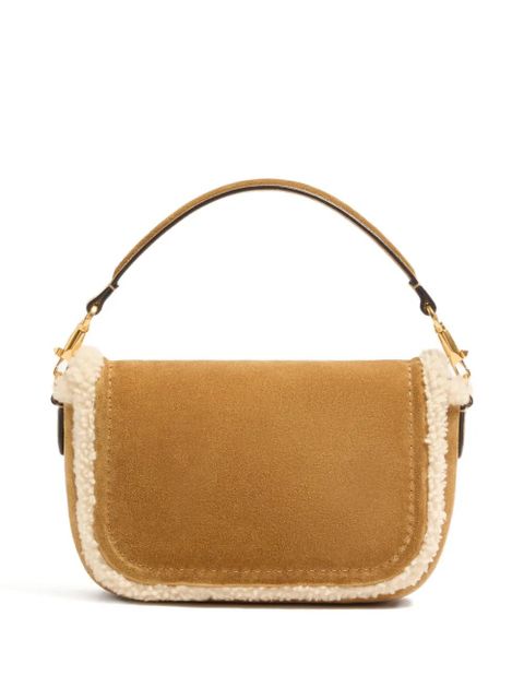 Valentino Garavani Alltime Vlogo suede tote bag - Brown