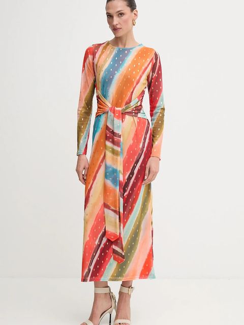 Never Fully Dressed sukienka kolor pomarańczowy midi prosta NFDDR2796 - zdjęcie produktu nr 1