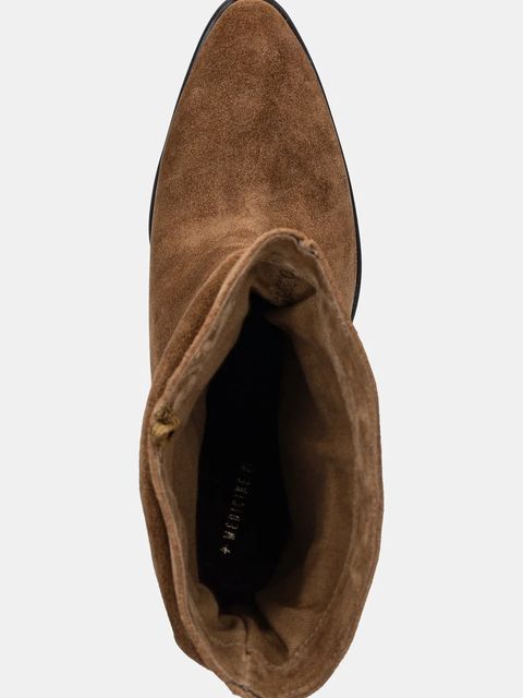 Medicine botki damskie kolor brązowy na słupku