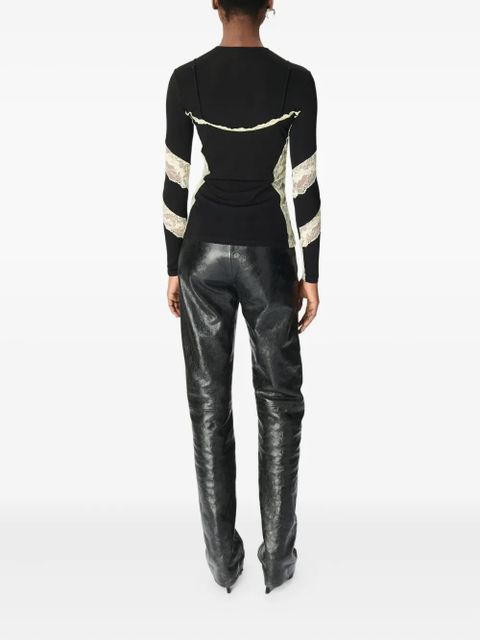 Marine Serre lace-insert top - Black - zdjęcie produktu nr 2