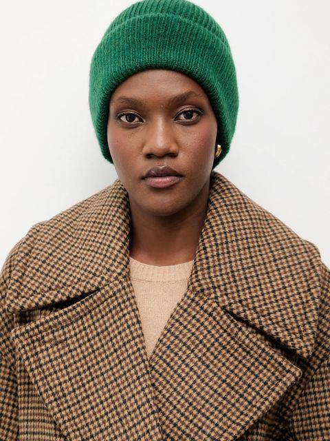 Answear.LAB czapka z wełną merino kolor zielony - zdjęcie produktu nr 1