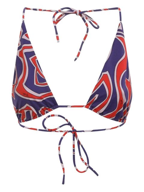 PUCCI abstract-print triangle bikini top - Blue - zdjęcie produktu nr 1