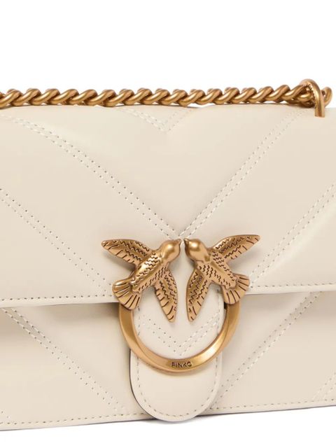 PINKO mini Love quilted Love Birds-embellished crossbody bag - White
