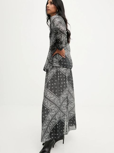 Answear.LAB koszula i spódnica damski kolor czarny