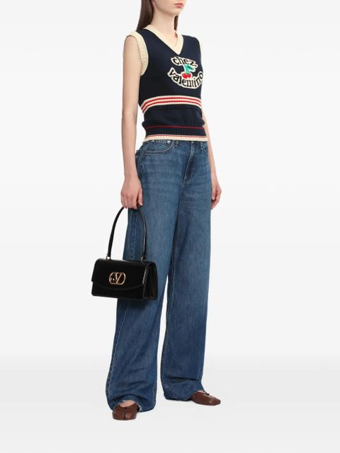 Valentino Garavani logo-plaque leather shoulder bag - Black - zdjęcie produktu nr 2