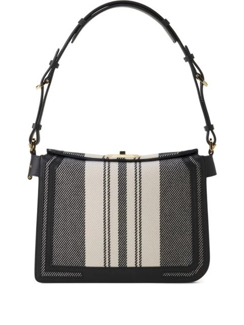 Lanvin Compagnon striped lock shoulder bag - Black - zdjęcie produktu nr 1