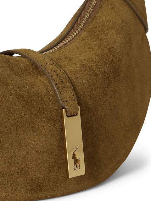 Polo Ralph Lauren torebka zamszowa kolor brązowy 428922880