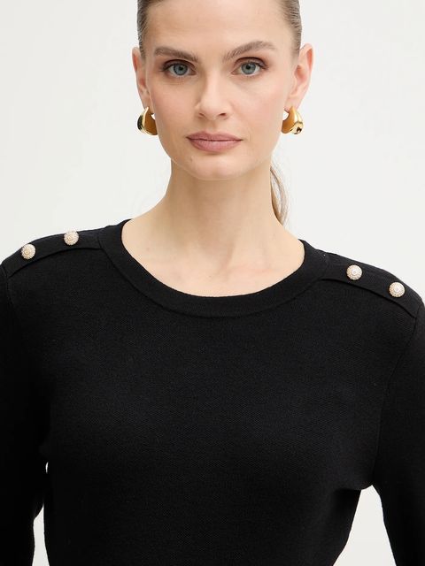 Morgan sukienka z domieszką wełny kolor czarny mini rozkloszowana RMCOLO