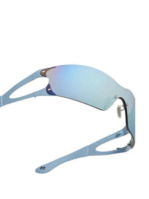 GANNI mirrored-lenses sunglasses - Blue