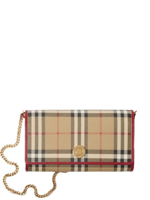Burberry checked chain mini bag - Neutrals - zdjęcie produktu nr 1