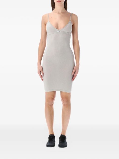 MM6 Maison Margiela ribbed V-neck dress - Neutrals - zdjęcie produktu nr 1