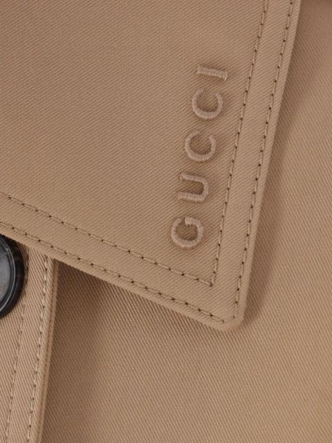 Gucci double-breasted belted trench coat - Neutrals