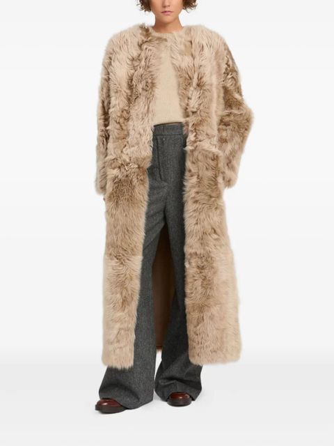 Yves Salomon Toscana lambskin coat - Brown