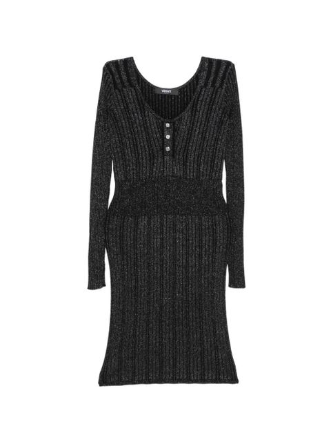 Versace button ribbed dress - Black - zdjęcie produktu nr 2