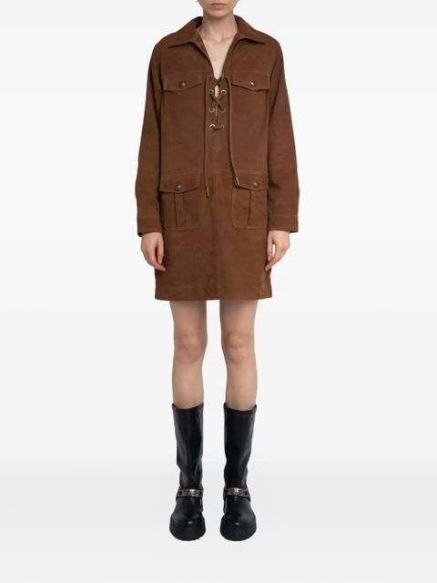 Zadig&Voltaire Remacha lace-up mini dress - Brown - zdjęcie produktu nr 2