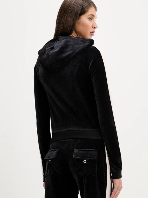 Juicy Couture bluza Heritage damska kolor czarny z kapturem gładka JCGAS126001