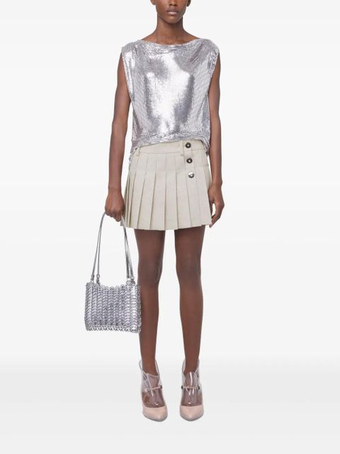 Rabanne pleated mini skirt - Neutrals