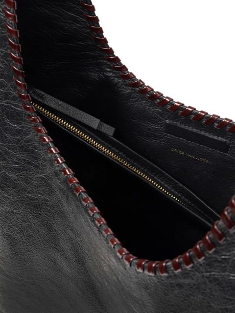 DRIES VAN NOTEN braided-edge leather tote bag - Black